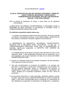 Acuerdo Ministerial No. 1029-99 04. 08 Aa: HUEVOS DE GALLINA