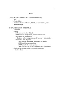 TEMA 12 I. ABSORCIÓN DE VITAMINAS HIDROSOLUBLES 1. B12
