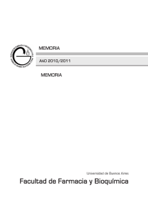 Memoria de la Facultad de Farmacia y Biquímica 2010-2011