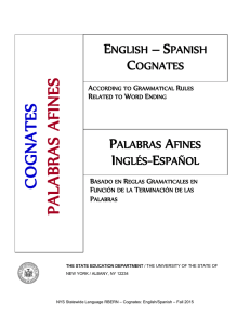 English - Spanish Cognates: Rules aCCORDING TO Word