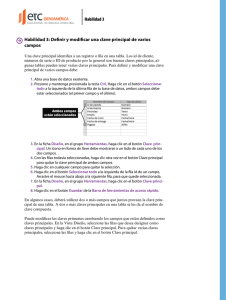 Definir y modificar una clave principal de varios campos