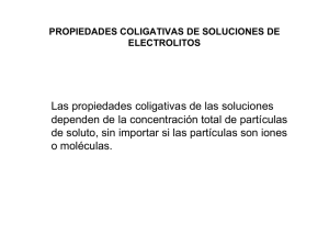 propiedades coligativas de soluciones de electrolitos