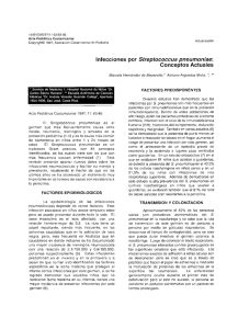Infecciones por Streptococcus pneumoniae: Conceptos Actuales