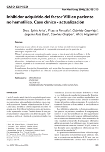 Inhibidor adquirido del factor VIII en paciente no hemofílico. Caso