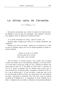 La última carta de Cervantes