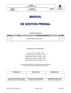 manual de gestión predial - Instituto de Desarrollo Urbano