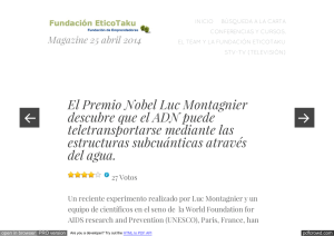El Premio Nobel Luc Montagnier descubre que el ADN puede