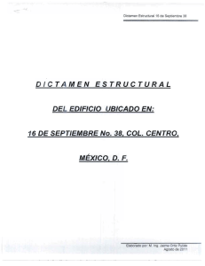 DIC TAMEN ES TRUCTURAL DEL EDIFICIO UBICADO EN: 16 DE