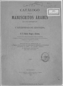 Catálogo de los manuscritos árabes que se conservan en la
