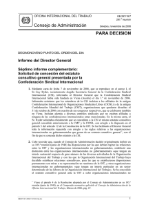 Informe del Director General Séptimo informe complementario