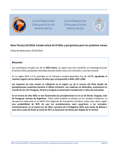 Nota Técnica 01/2016 - Centro Regional de Climas para el sur de