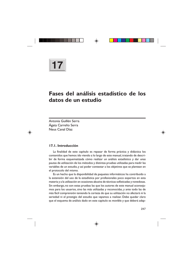 Fases del análisis estadístico de los datos de un estudio