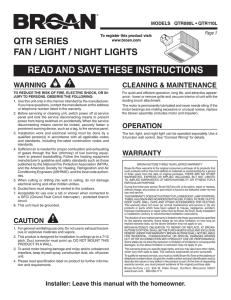 qtr series fan / light / night lights read and save these