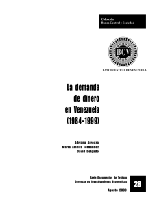 La demanda de dinero en Venezuela (1984