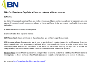 BN - Certificados de Depósito a Plazo en colones, dólares o euros