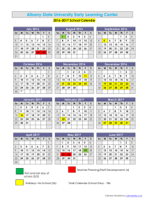 2016-2017 School Year Calendar