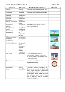 UNIT 4 – WEATHER AND CLIMATE GLOSSARY ENGLISH