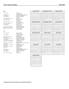 JETS Annual Calendar 2014-2015