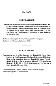 No. 14458 MULTILATERAL Convention on the reduction of