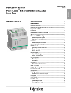 Instruction Bulletin PowerLogic Ethernet