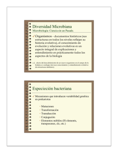 Diversidad Microbiana Especieción bacteriana
