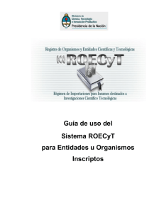 Guía de uso del Sistema ROECyT para entidades y organismos