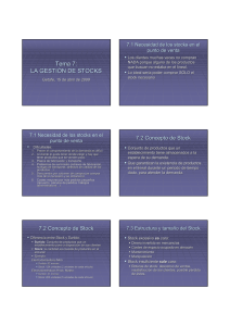 Tema 7: LA GESTIÓN DE STOCKS