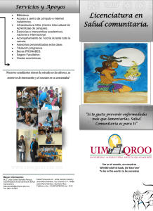 Licenciatura en Salud comunitaria. - Universidad Intercultural Maya