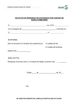 solicitud de excedencia por cuidado hijo menor de tres años