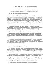 Título XV DEL FIDEICOMISO MERCANTIL Y ENCARGO FIDUCIARIO