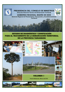 Estudio de Diagnóstico y Zonificación de la provincia de Tahuamanu
