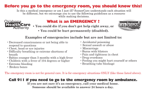 Before you go to the emergency room, you should know this!