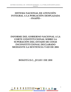 informe del gobierno nacional a la corte constitucional