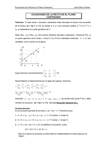 ECUACIONES DE LA RECTA EN EL PLANO CARTESIANO