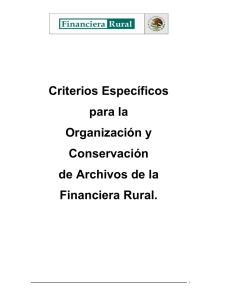Criterios Especificos para la Org y Conserv de Archivos
