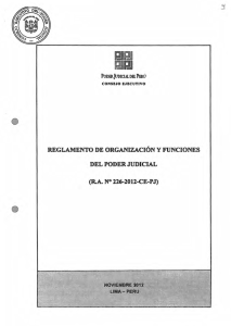 Reglamento de Organización y Funciones (RA.Nº 226-2012-CE-PJ)