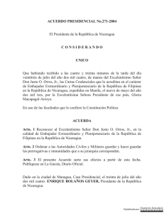 Acuerdo Presidencial No. 271-2004 - Reconocer a Justo O. Orros, Jr