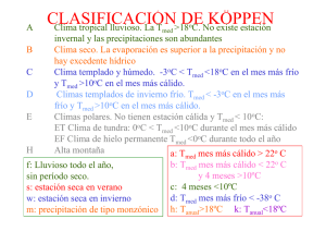 Clasificación de Köppen.