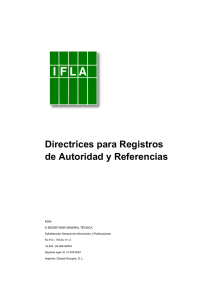 Directrices para Registros de Autoridad y Referencias