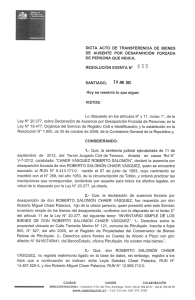 dicta acto de transferencia de bienes de ausente por