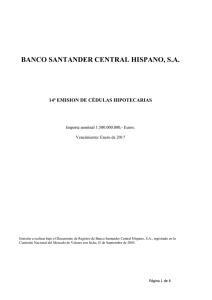 BANCO SANTANDER CENTRAL HISPANO, S.A.