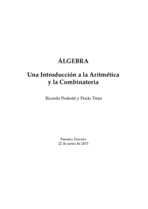 ÁLGEBRA Una Introducción a la Aritmética y la Combinatoria