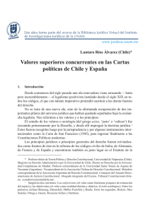 Valores superiores concurrentes en las Cartas políticas de Chile y