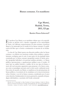 Bienes comunes. Un manifiesto Ugo Mattei, Madrid, Trotta, 2013