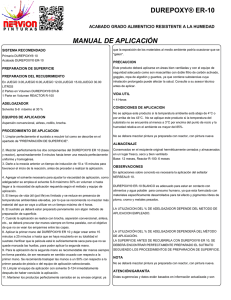 DUREPOXY® ER-10 MANUAL DE APLICACIÓN