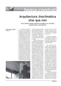Arquitectura bioclimática sine qua non
