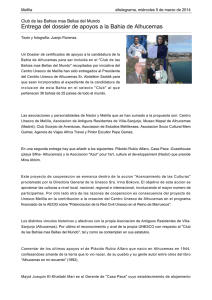 Entrega del dossier de apoyos a la Bahia de Alhucemas