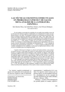 las técnicas cognitivo-conductuales en problemas clínicos y de