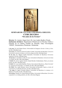SEMINARI DE CULTURA I FILOSOFIA GREGUES13-14