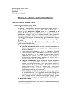 Búsqueda de Legislación Argentina en obras impresas